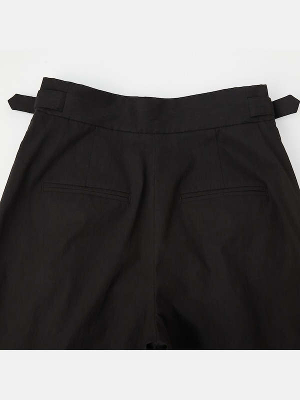 ストレッチリネンミックスワイドパンツ