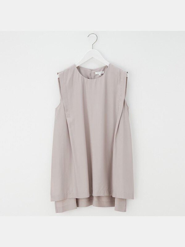 シルクブレンドAラインノースリーブブラウス