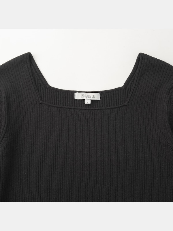 スクエアネ�ックリブセーター