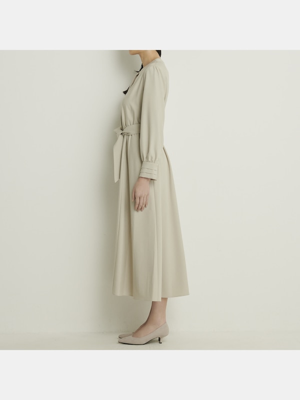 スキッパーネックフレアワンピース