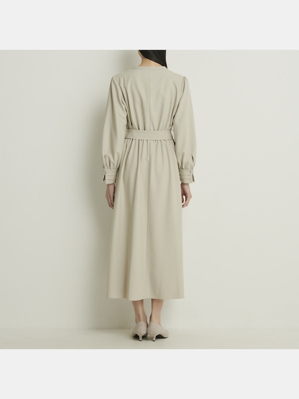 スキッパーネックフレアワンピース