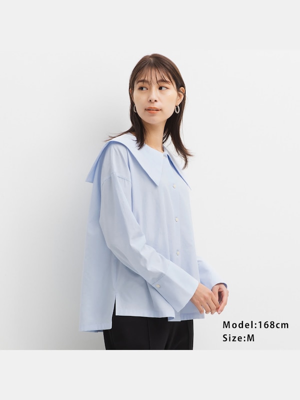 トリアセコットンセーラーカラーブラウス