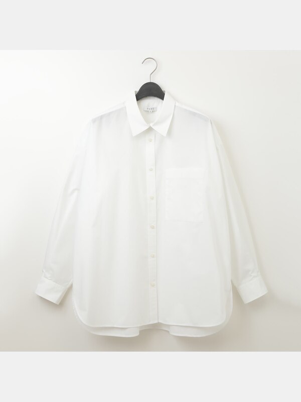 コットンブレンドオーバーサイズシャツ（長袖）