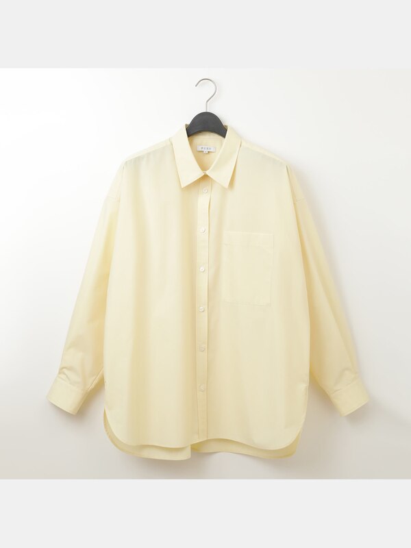 コットンブレンドオーバーサイズシャツ（長袖）