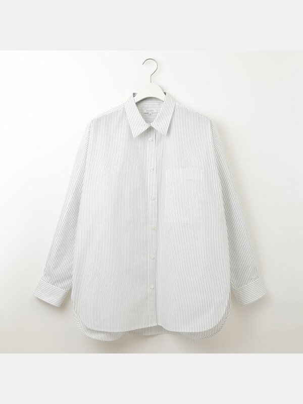 コットンブレンドオーバーサイズシャツ（長袖）