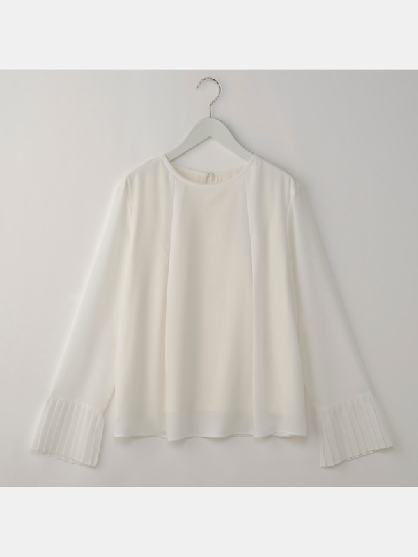 ジョーゼットカフスプリーツブラウス