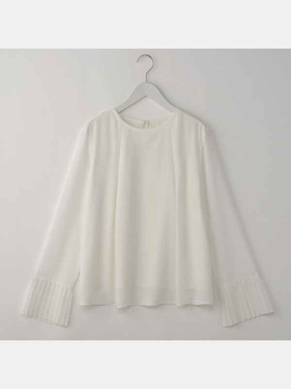 ジョーゼットカフスプリーツブラウス