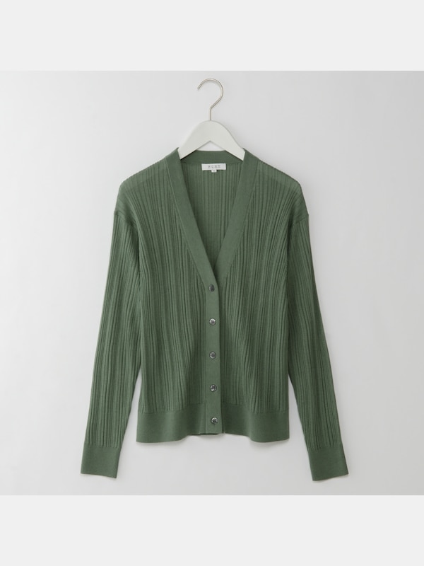 シルクブレンドリブカーディガン