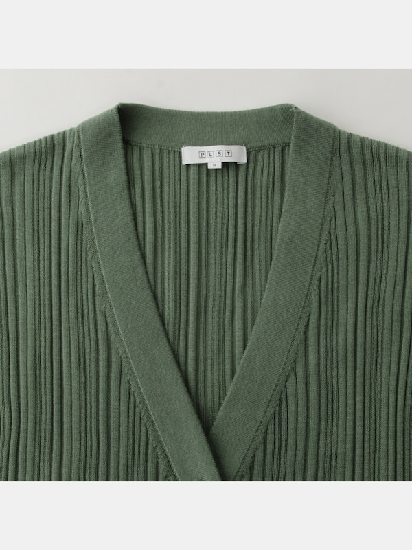 シルクブレンドリブカーディガン