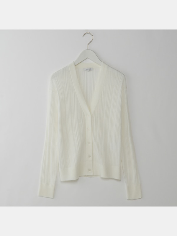 シルクブレンドリブカーディガン