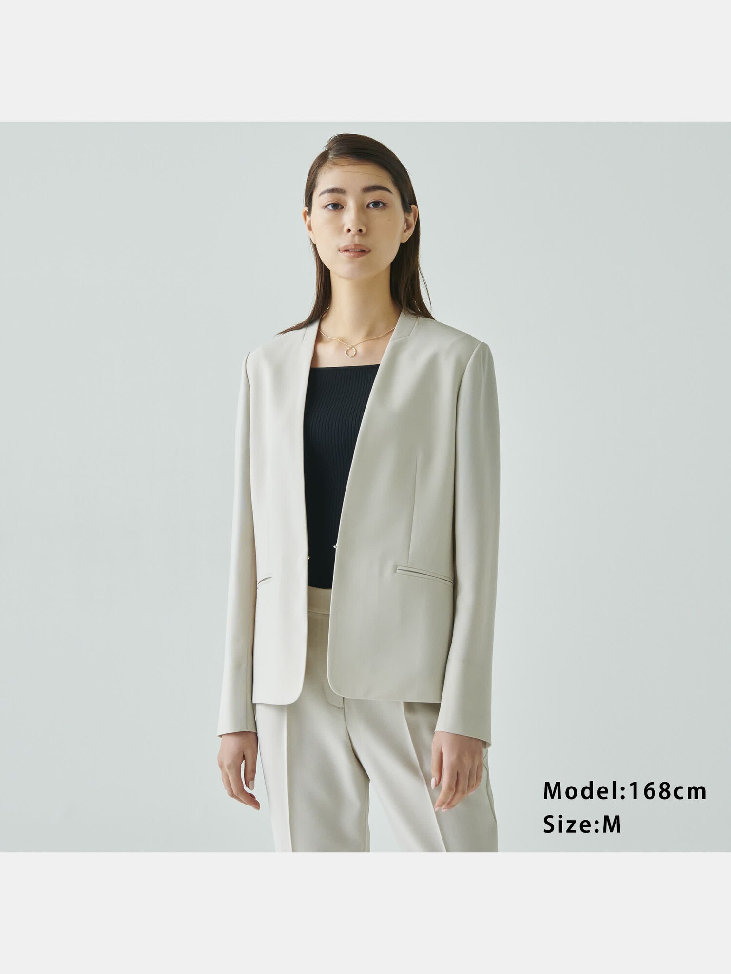 2WAYライトストレッチカラーレスジャケット、ストレッチコットン