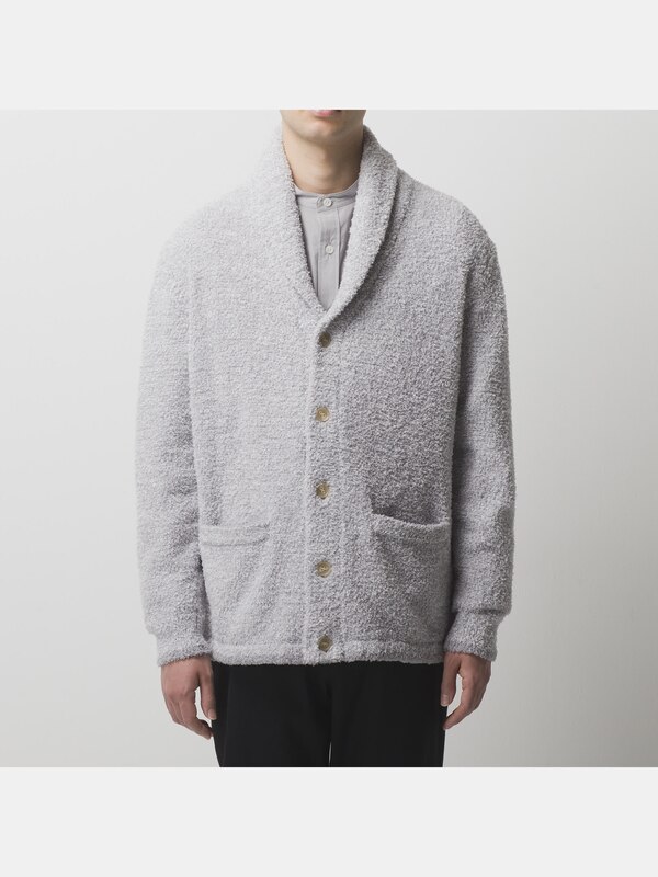 モールヤーンショールカラーカーディガン