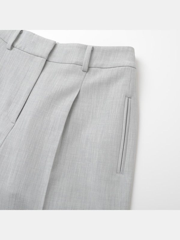 PLUS STYLE ワイドストレートパンツ（ウォームリザーブ）