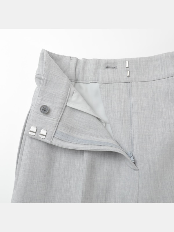 PLUS STYLE ワイドストレートパンツ（ウォームリザーブ）