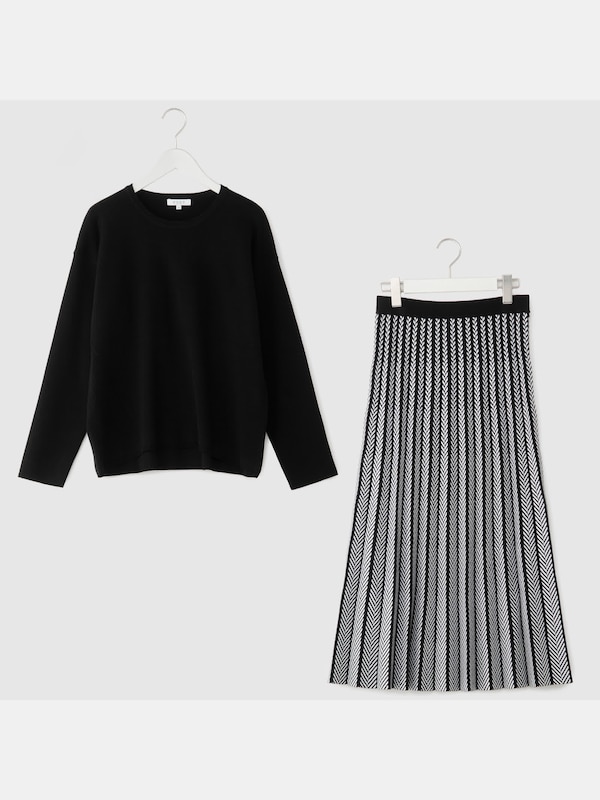 ジャカードニットスカートセットアップ