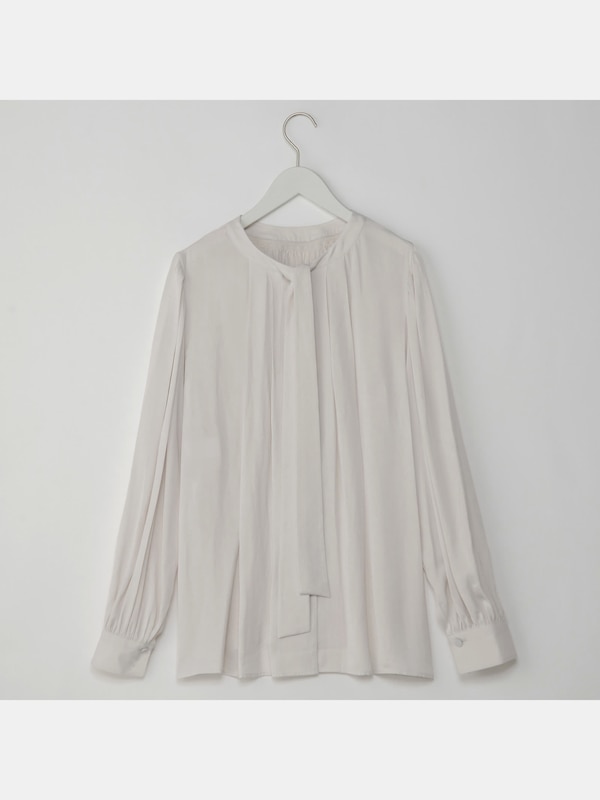 ライトサテン2WAYボウタイブラウス（長袖）