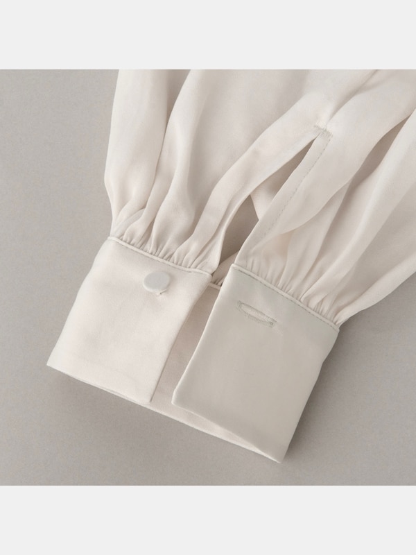 ライトサテン2WAYボウタイブラウス（長袖）