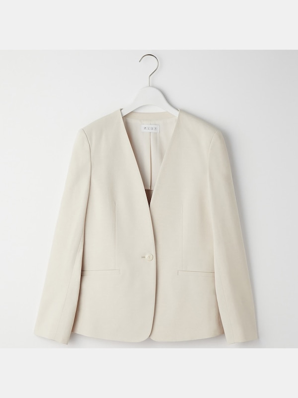 リネンブレンドカラーレスジャケット（セットアップ可能）