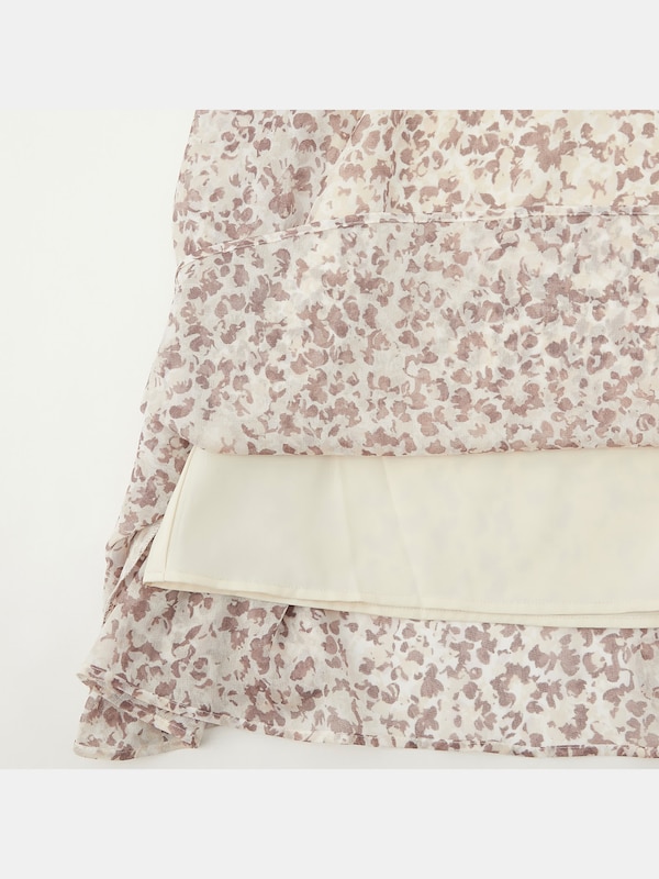 シフォンフラワースカート