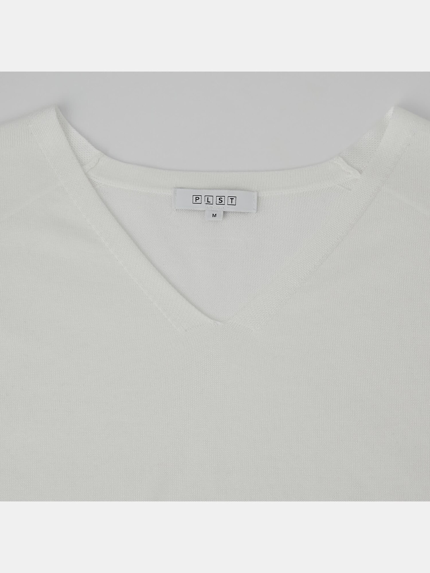 PLST(プラステ)公式 | エクストラファインメリノシルクVネックセーター ■PLSTプラステ■春シルクカシミヤ素材 Vネックニット プルオーバー新品ピンク