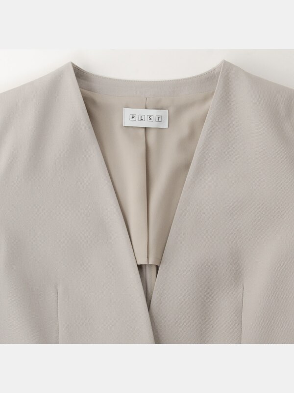 リネンブレンドカラーレスジャケット