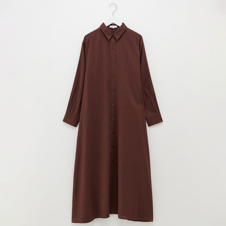 Plst プラステ 公式 リネンミックスフレアシャツワンピース