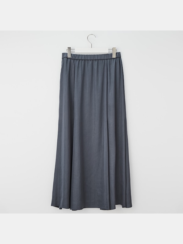 サテンナローフレアスカート