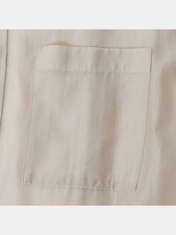 シアーバンドカラーロングシャツ（長袖）