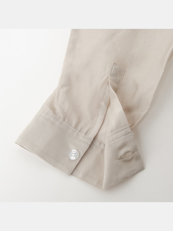 シアーバンドカラーロングシャツ（長袖）