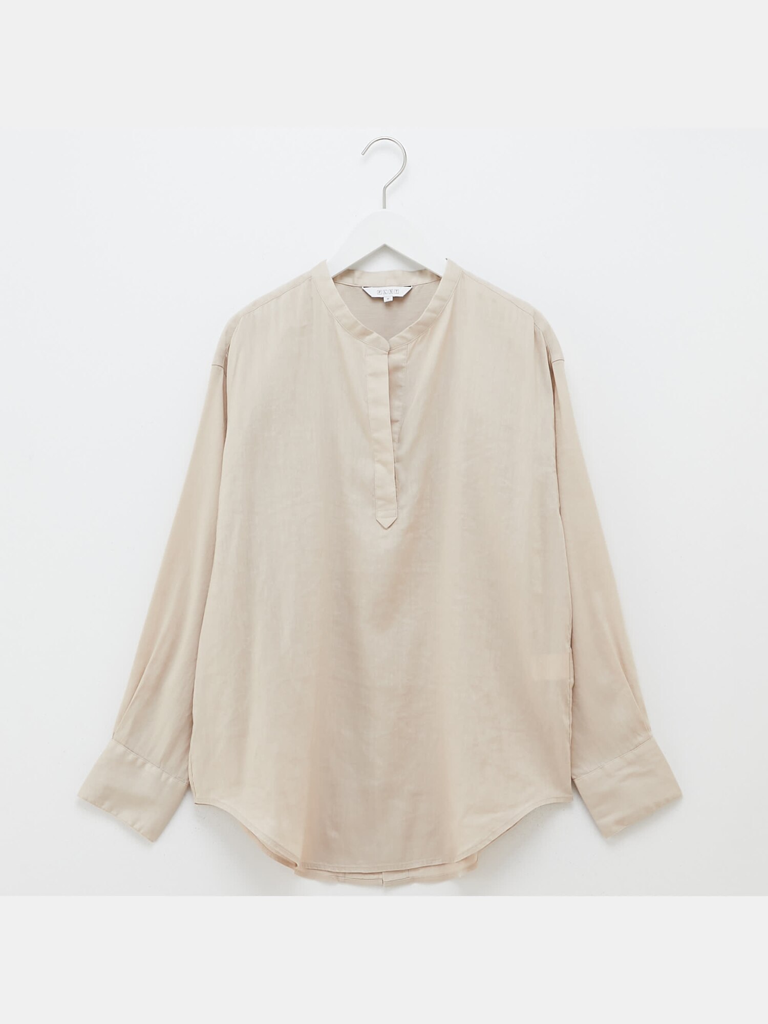 PLST プラステ　リネン混　スキッパー　シャツ　ブラウス　バックスリット　S PLST プラステ リネン混 スキッパー シャツ ブラウス バック