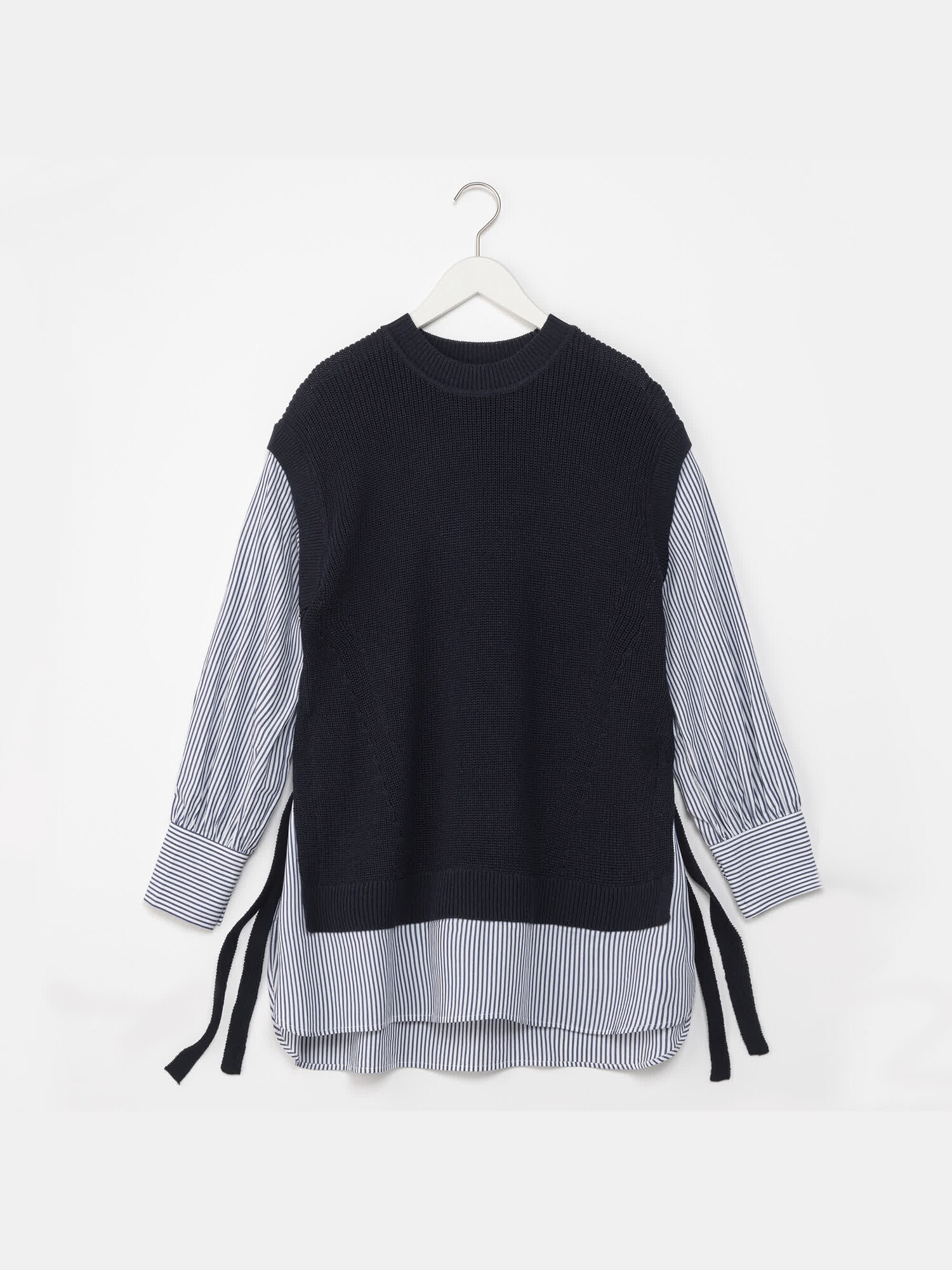 PLST - PLST ブラウスドッキングニットベスト ニットベストシャツ PLST(プラステ)公式 | メッシュニットベストセットアップ