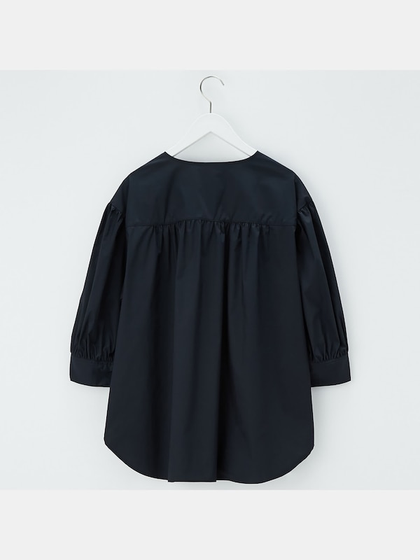 コットンブレンドギャザーシャツ