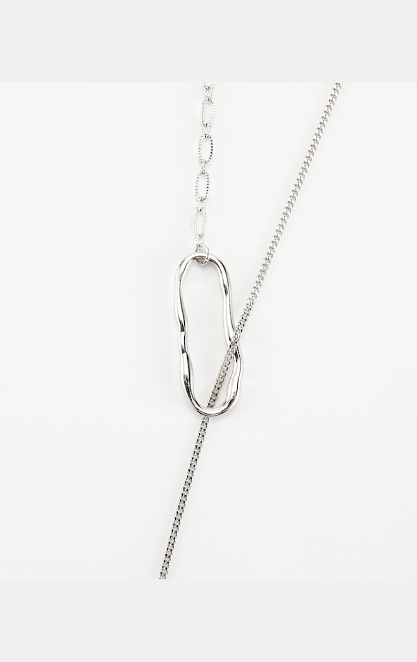 ミックスチェーンスルーラリエットネックレス