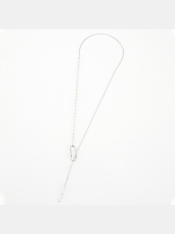 ミックスチェーンスルーラリエットネックレス