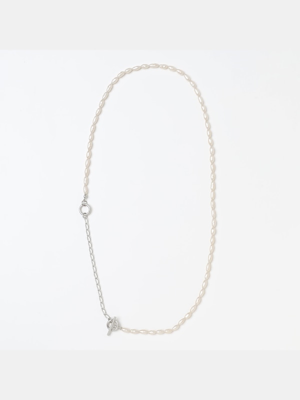 ガラスパールTバーネックレス