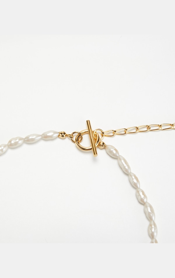 ガラスパールTバーネックレス