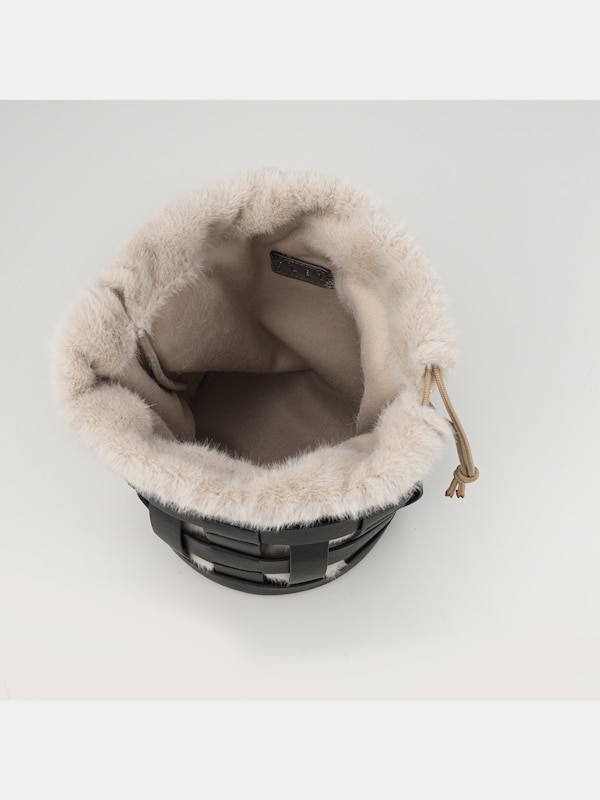 メッシュフェイクファーバケットバッグ