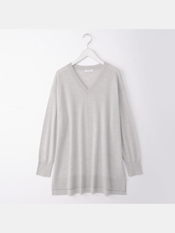 エクストラファインメリノシルクVネックセーター