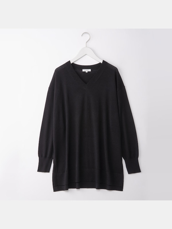 エクストラファインメリノシルクVネックセーター