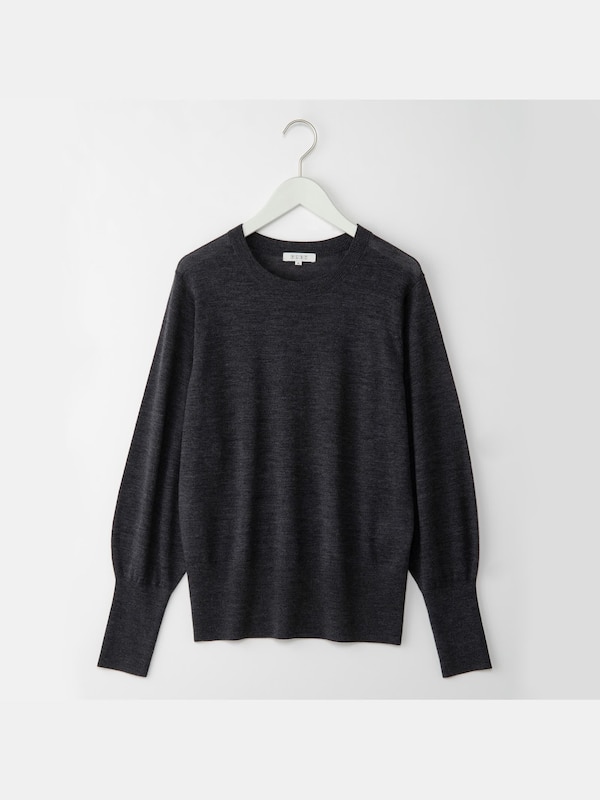 エクストラファインメリノシルクパフスリーブセーター