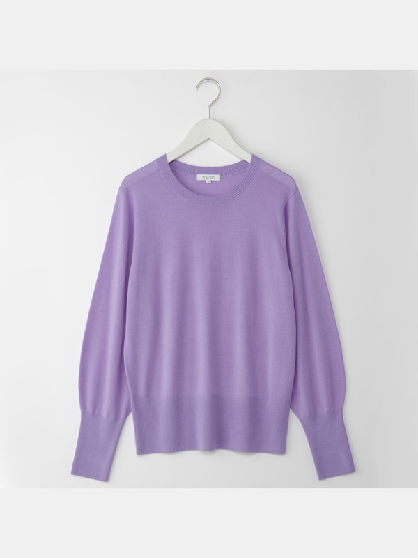 エクストラファインメリノシルクパフスリーブセーター