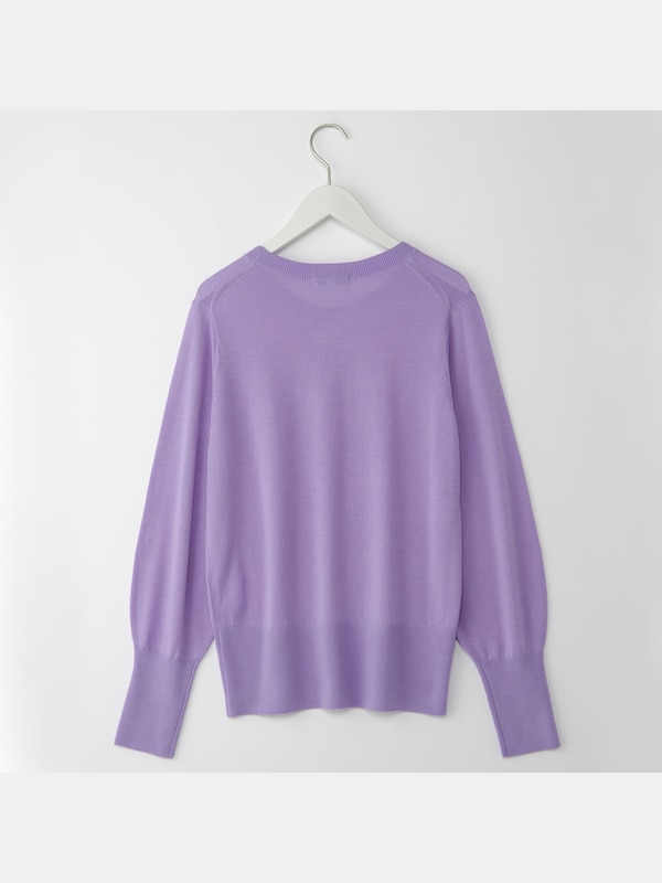 エクストラファインメリノシルクパフスリーブセーター