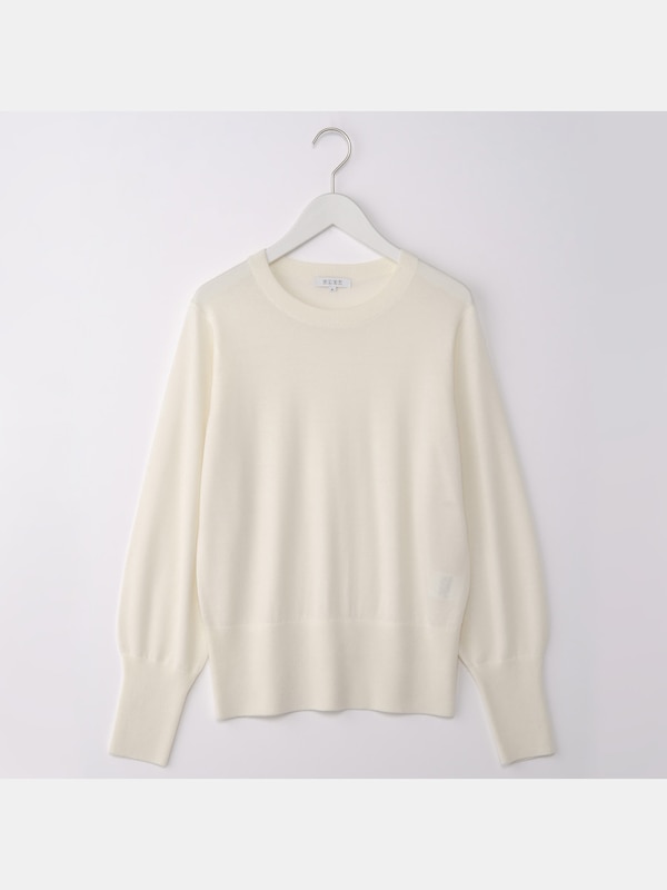 エクストラファインメリノシルクパフスリーブセーター