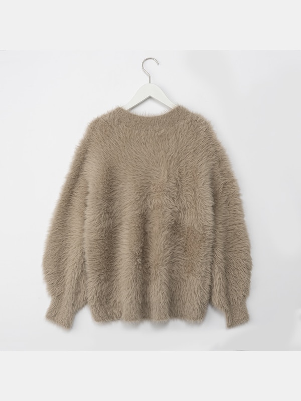 フェザーモールヤーンVネックセーター