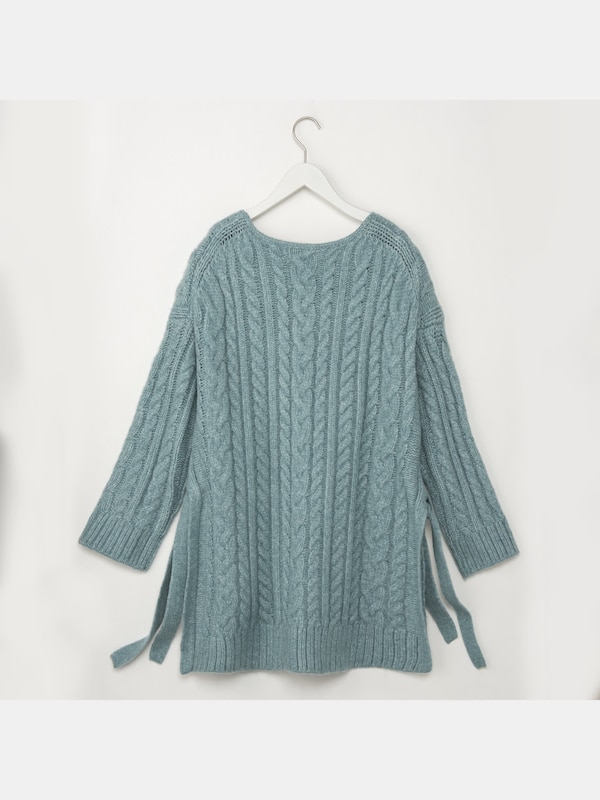 ケーブルサイドリボンセーター