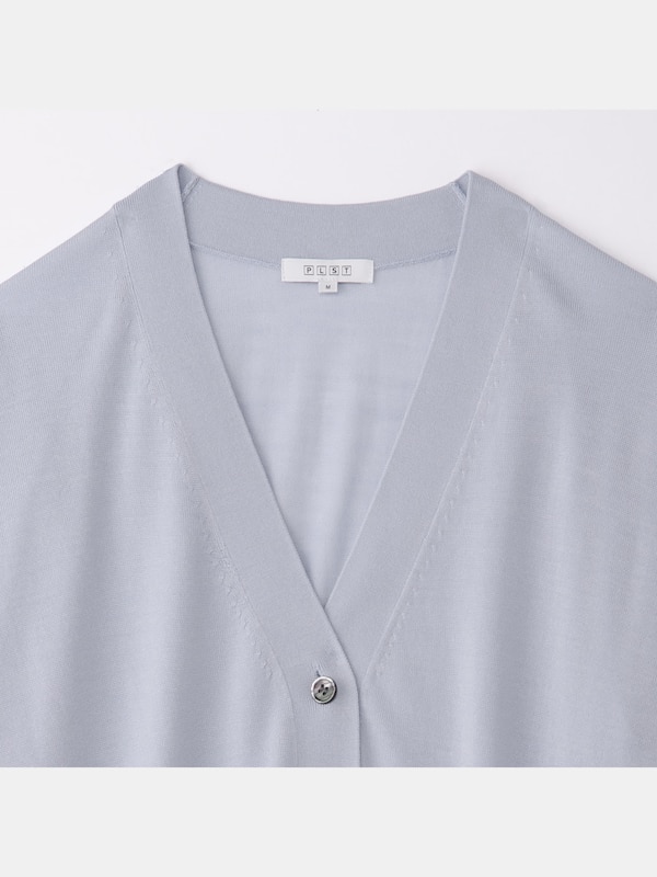 エクストラファインメリノシルクVネックリラックスカーディガン