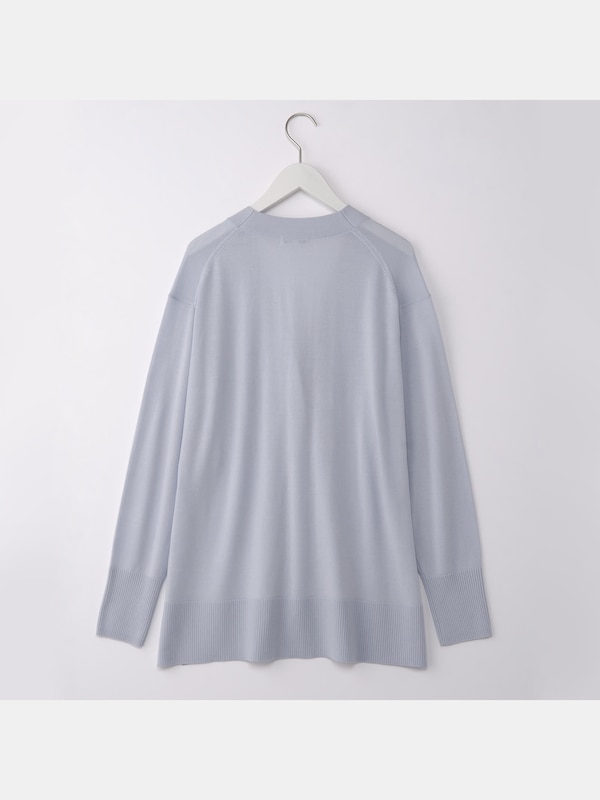 エクストラファインメリノシルクVネックリラックスカーディガン