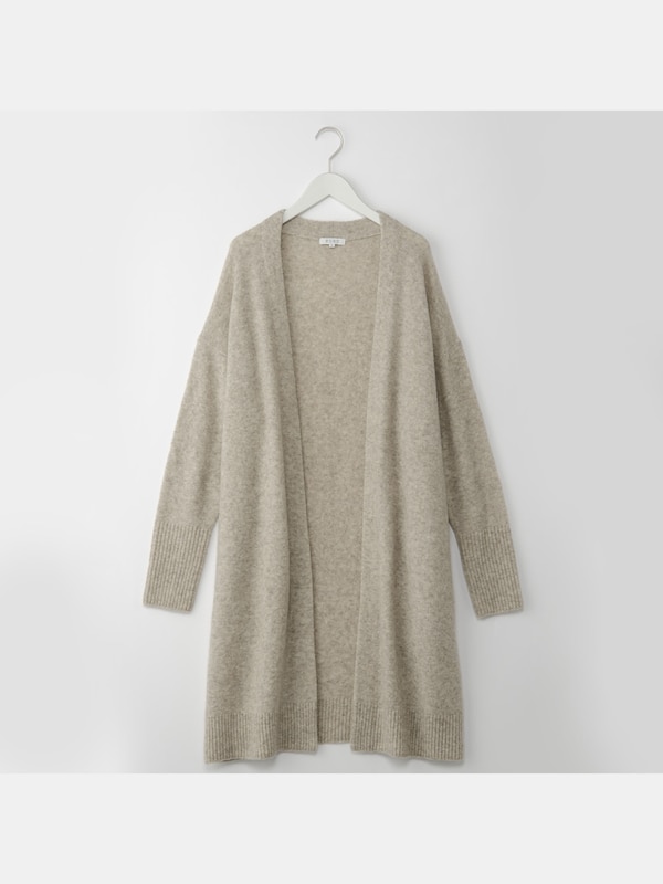 ヤクブレンドマフラー付きロングカーディガン