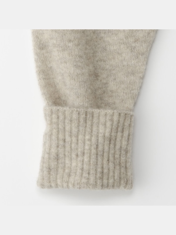 ヤクブレンドマフラー付きロングカーディガン