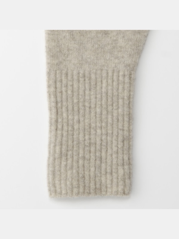 ヤクブレンドマフラー付きロングカーディガン